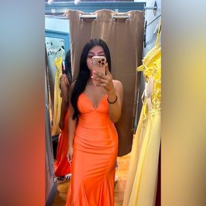 prom dress, orange, small